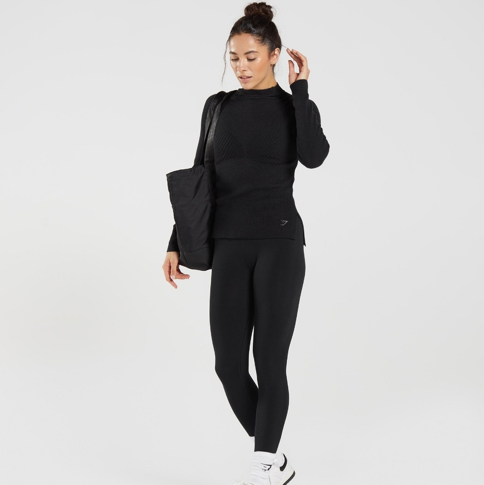 Gymshark Pause Knitwear Long Sleeve Top - Black
